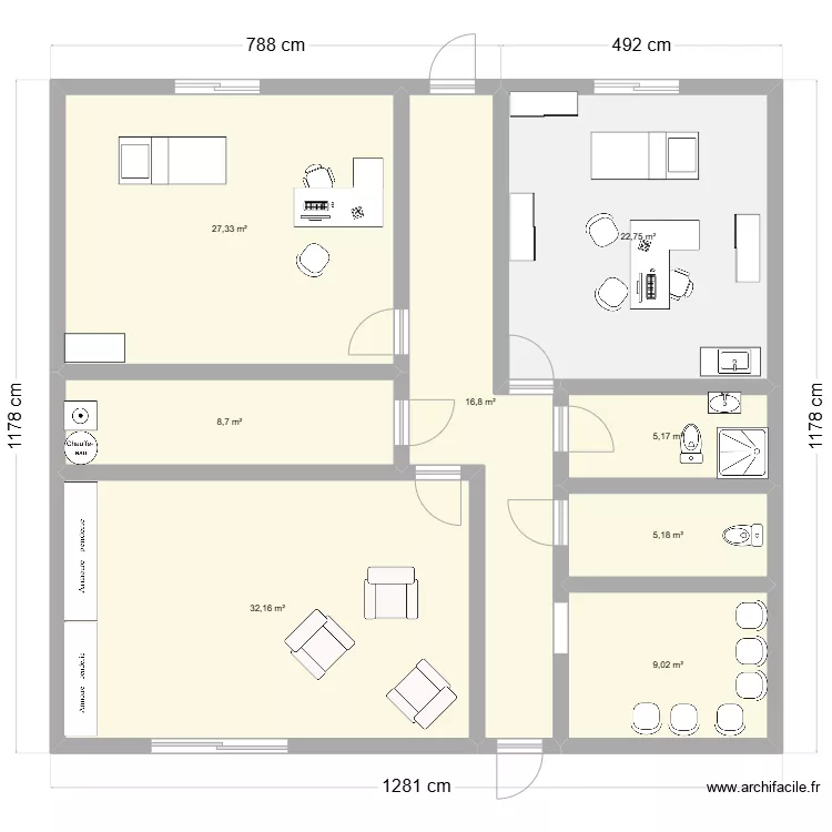 Plan 1 futur salon. Plan de 