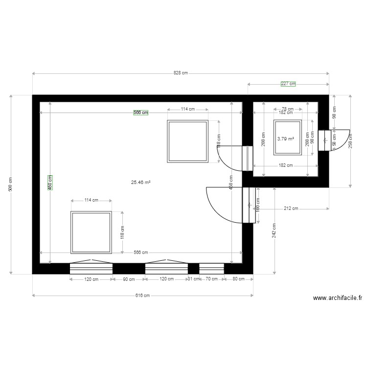 Studio Alex  plan de coupe. Plan de 0 pièce et 0 m2