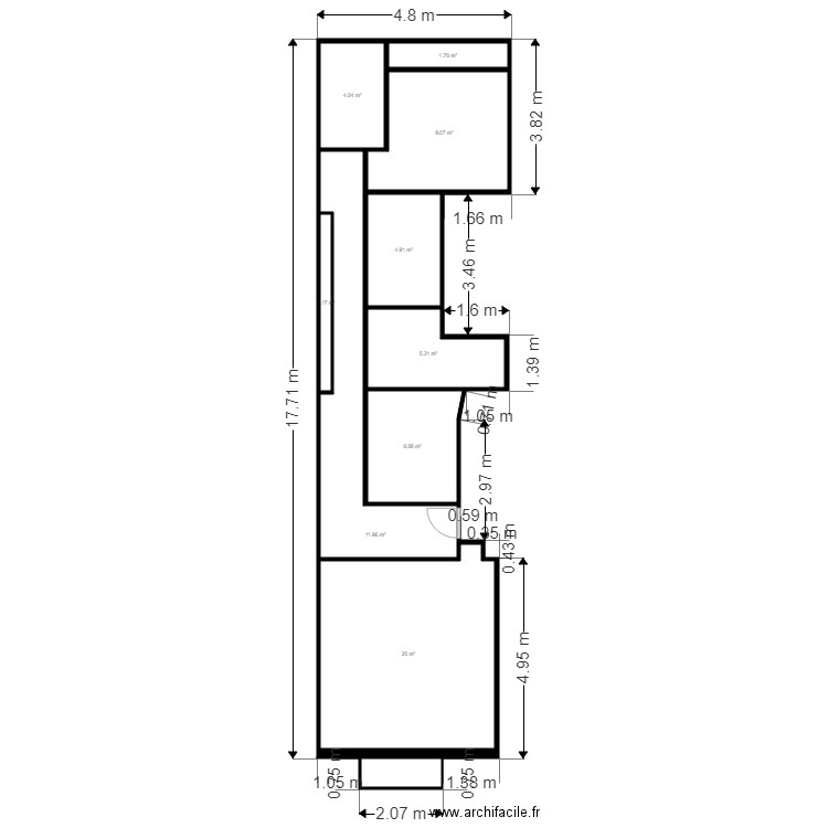 les eres 5 3 paterna. Plan de 0 pièce et 0 m2