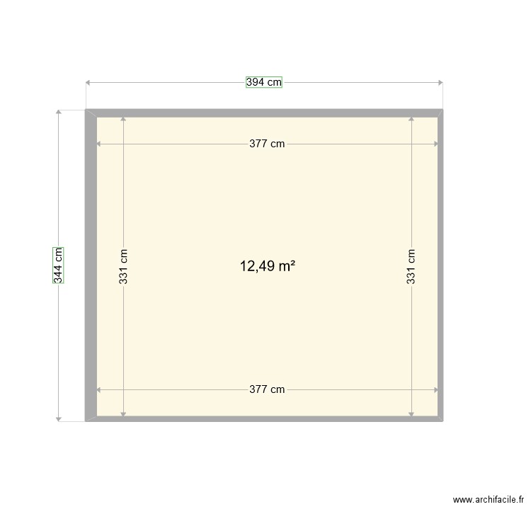 cuisine2. Plan de 1 pièce et 12 m2