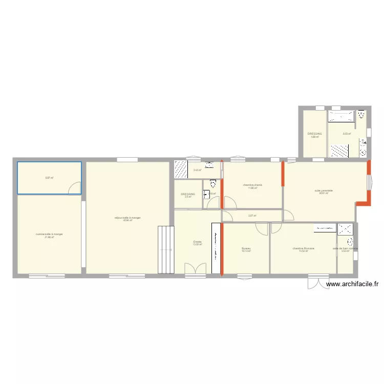 chemin du Ferigoulas modif avec murs porteurs. Plan de 