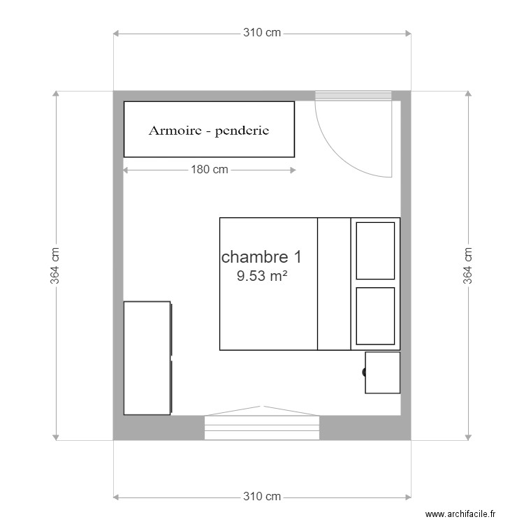 plan chambre 1. Plan de 0 pièce et 0 m2