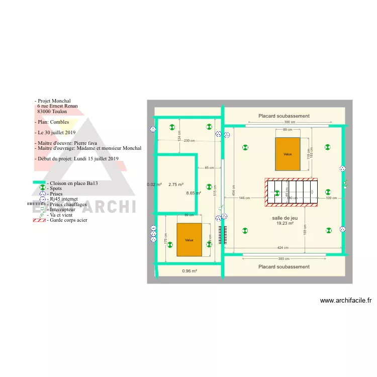Projet Monchal Combles. Plan de Projet Monchal Combles. Plan de