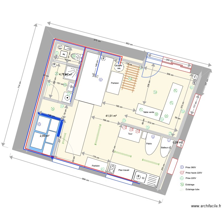 PamPain - RAZ V3. Plan de 5 pièces et 51 m2