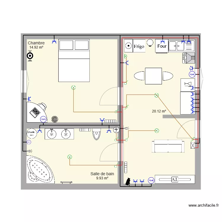 Appartement 1. Plan de 