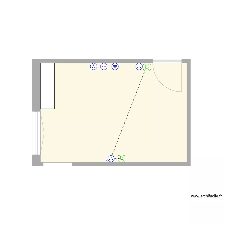 CHAMBRE 2  Electrique. Plan de 