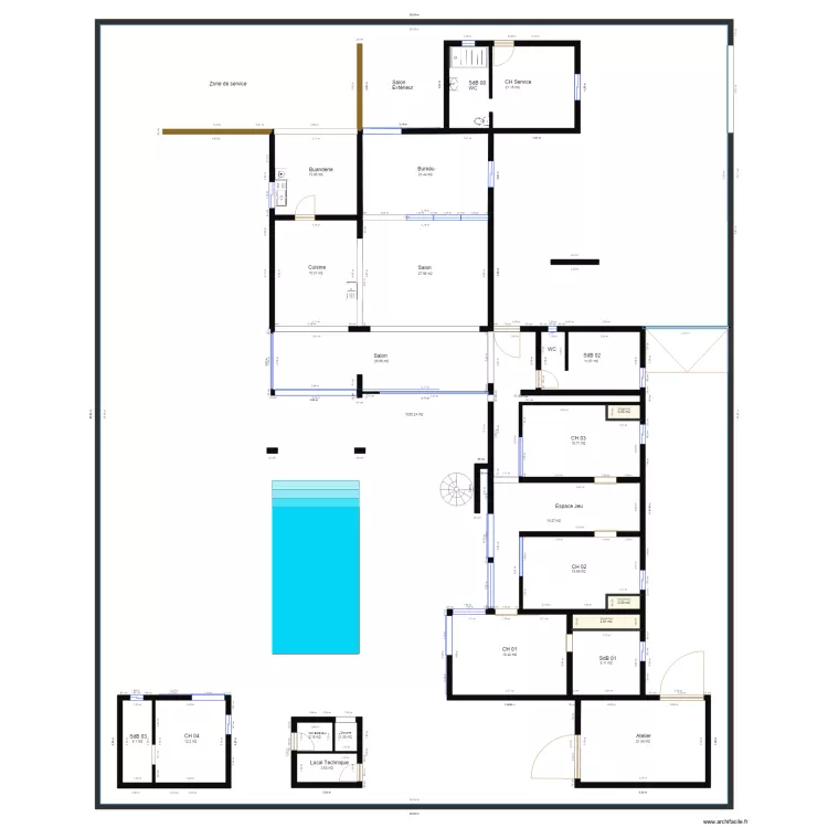 MALIKA Installation Eau. Plan de 