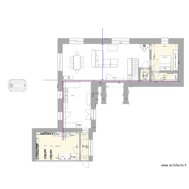 RDC projet X. Plan de 0 pièce et 0 m2