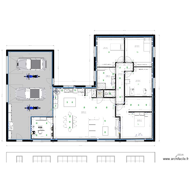 plan maison + prise et meuble . Plan de 0 pièce et 0 m2