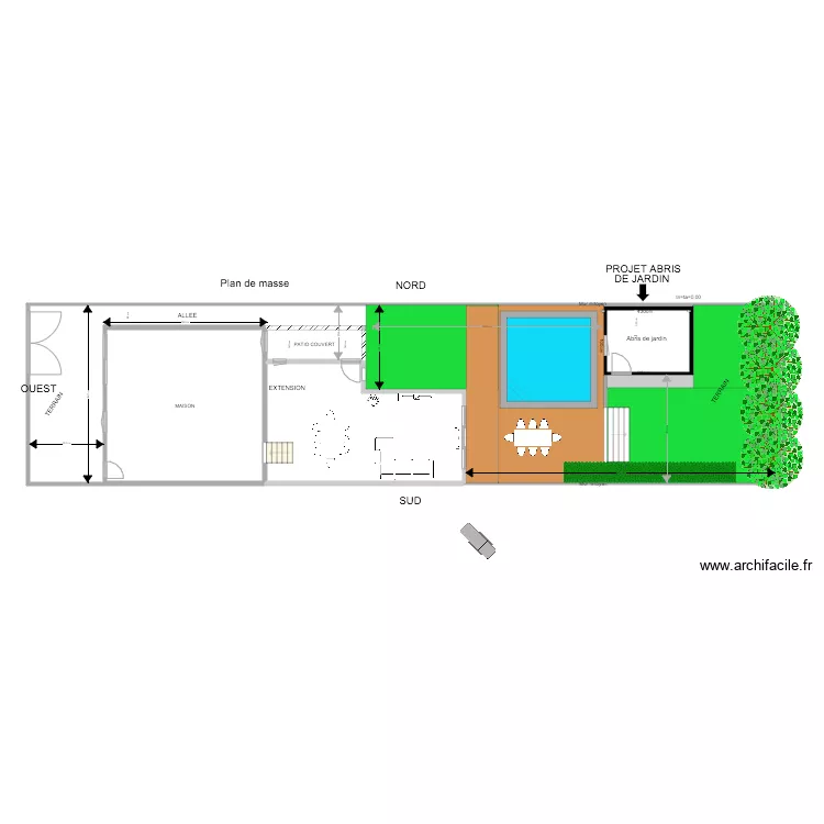 Plan de masse abris 4m plus piscine 3. Plan de 