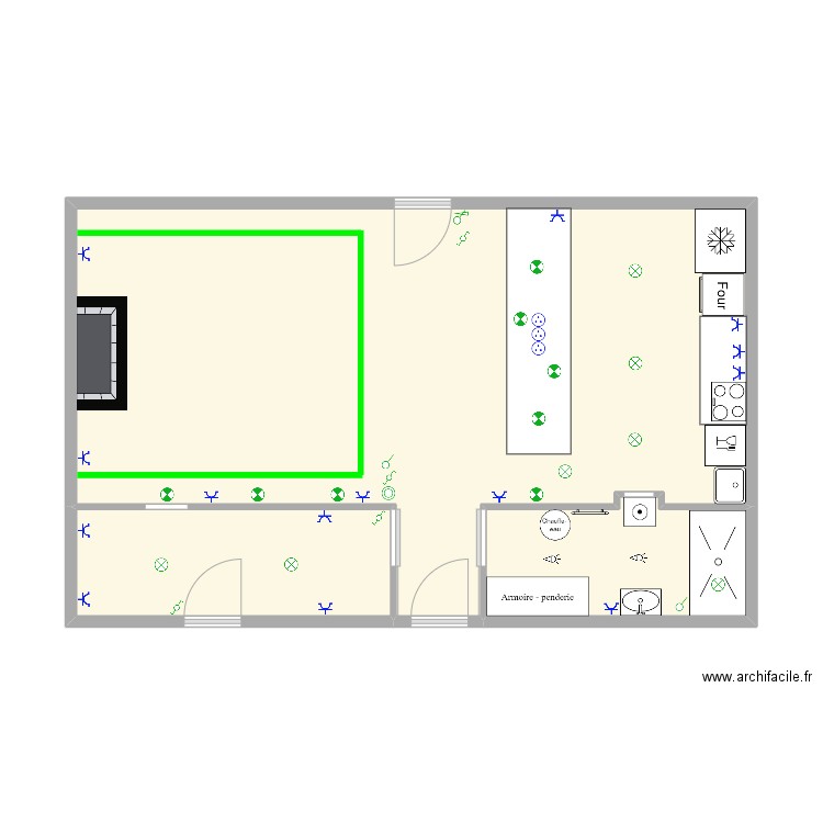 Plan mickael. Plan de 3 pièces et 53 m2