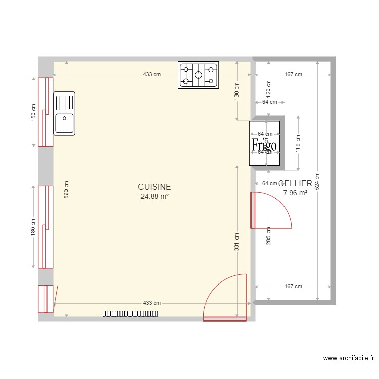 CUISINE FAURE. Plan de 0 pièce et 0 m2