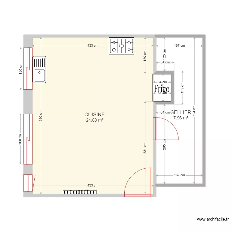 CUISINE FAURE. Plan de 