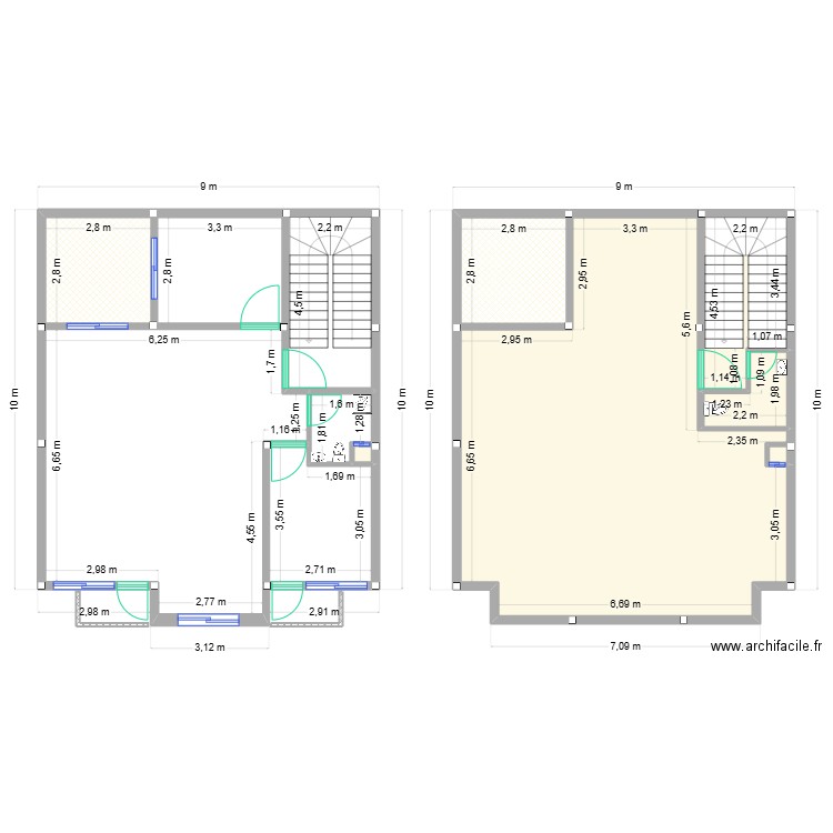 1er. Plan de 12 pièces et 168 m2