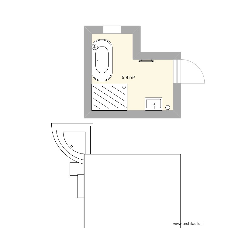 salle de bain. Plan de 0 pièce et 0 m2