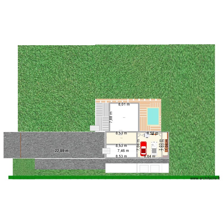 garage 2. Plan de 4 pièces et 181 m2