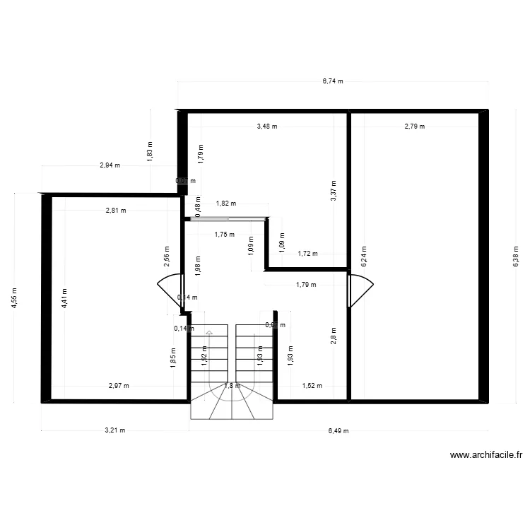 maison ossature bois / Pleyber-Christ / Etage/ Modification. Plan de 4  et 51 m²