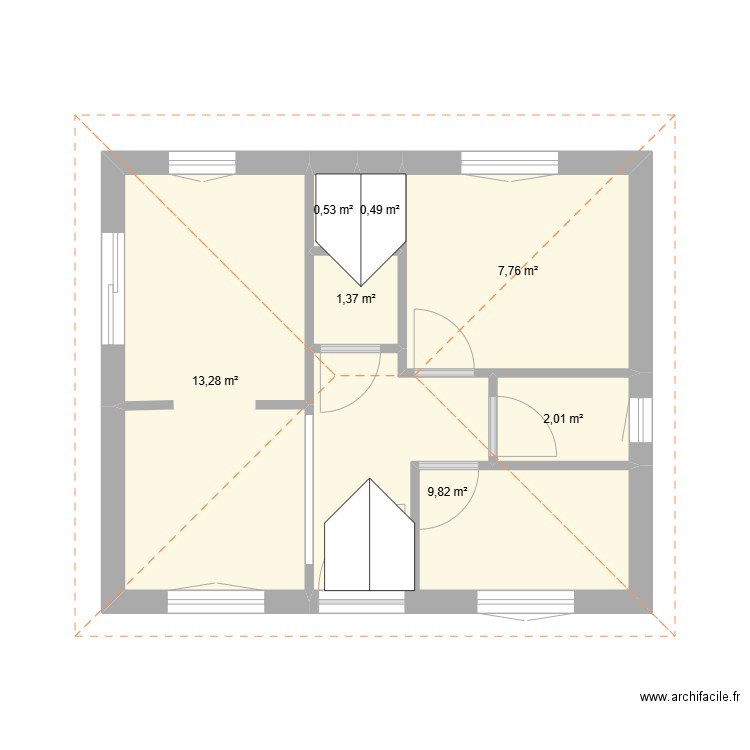 projet 1. Plan de 7 pièces et 35 m2