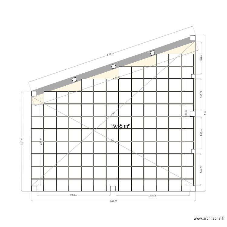 CALEPINAGE. Plan de 1 pièce et 20 m2