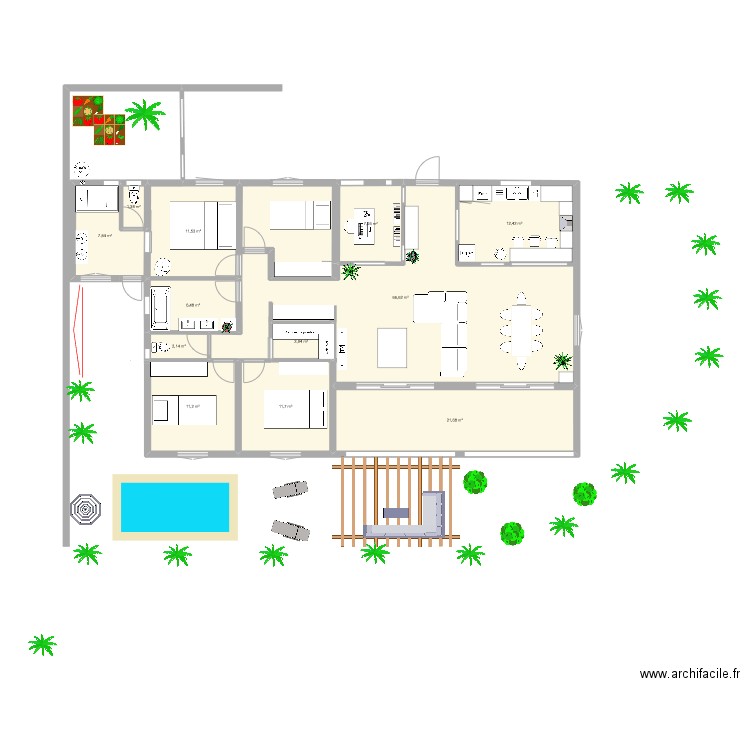 extension maison 1. Plan de 12 pièces et 163 m2