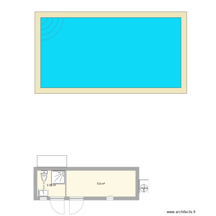 local piscine. Plan de 0 pièce et 0 m2