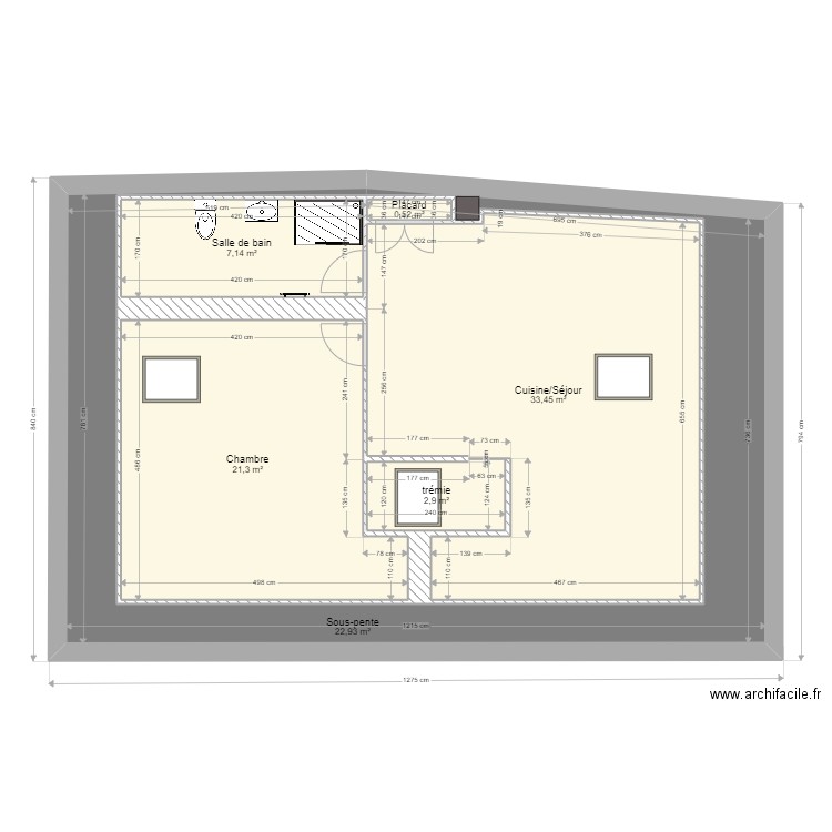 SCI Les Pioches DOE. Plan de 6 pièces et 159 m2