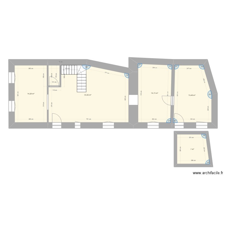 Saint-Léon Bourg - plan reel avec modif. Plan de 13 pièces et 168 m2