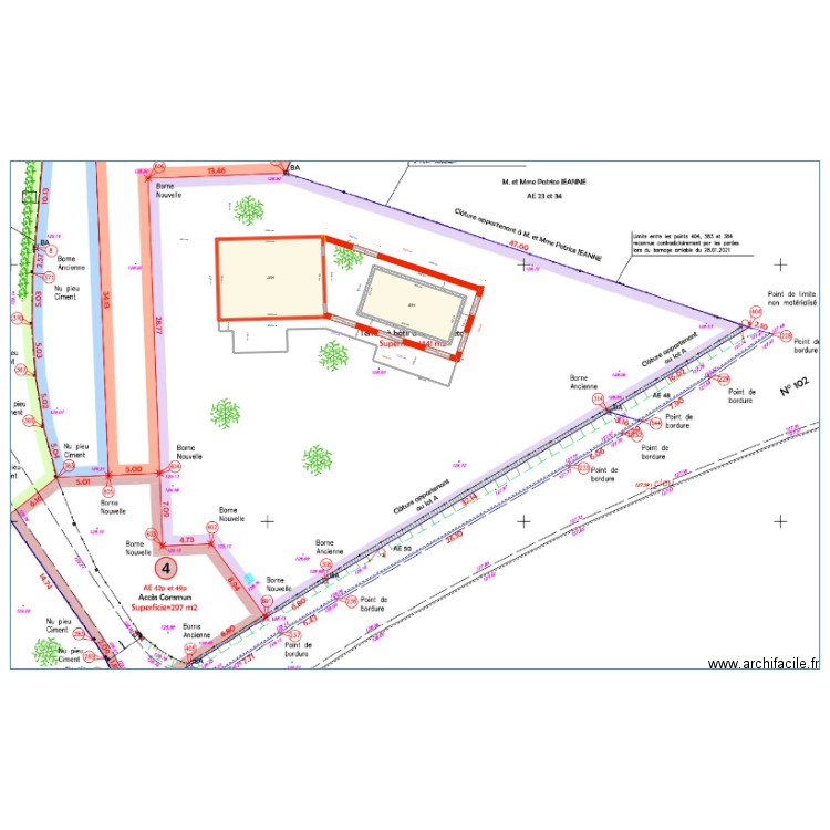 Annexe piscine acier v1. Plan de 3 pièces et 213 m2