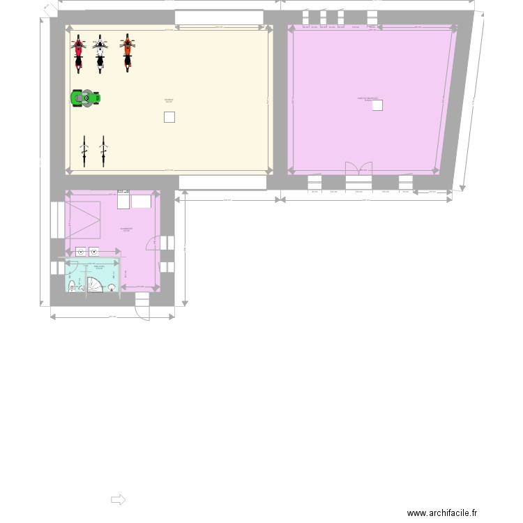 RDC garages. Plan de 0 pièce et 0 m2