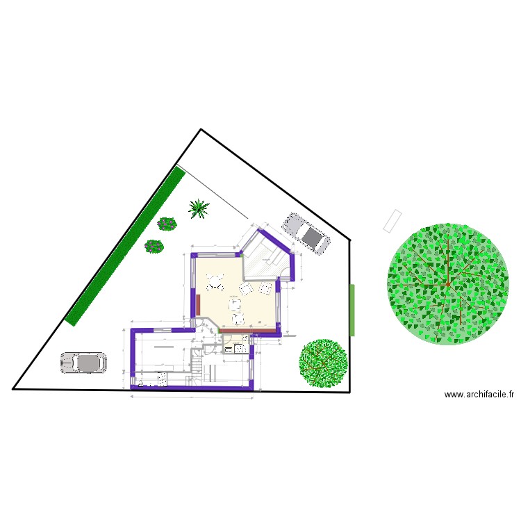 plan G. Sand. Plan de 3 pièces et 48 m2