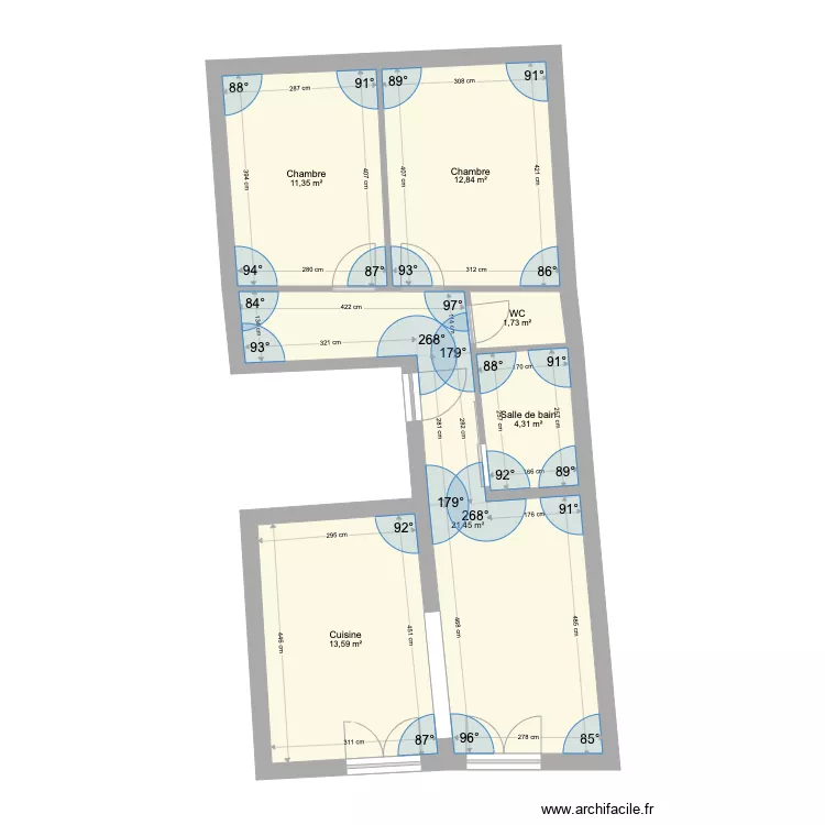 appartement . Plan de 