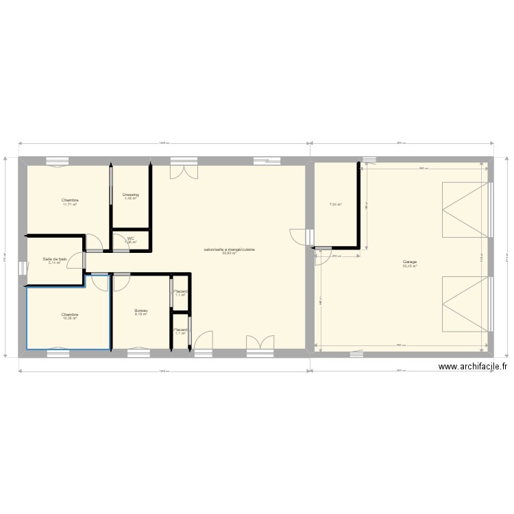 plan 1. Plan de 11 pièces et 157 m2