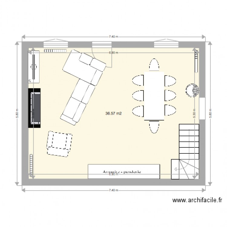 salle a manger et salon. Plan de 0 pièce et 0 m2