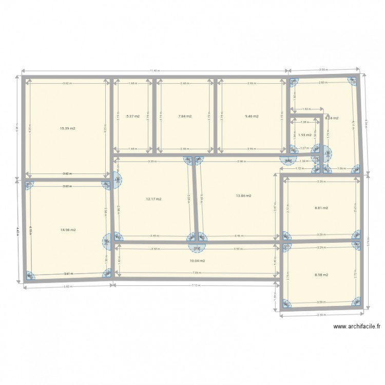 Plan de maison rdc 1. Plan de 0 pièce et 0 m2