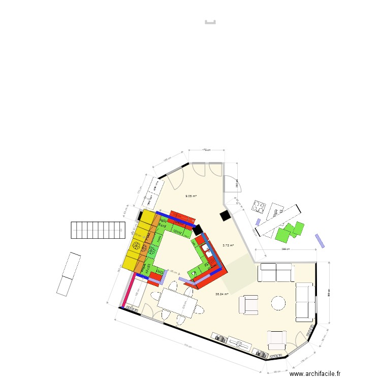 cuisine simplifiee. Plan de 0 pièce et 0 m2