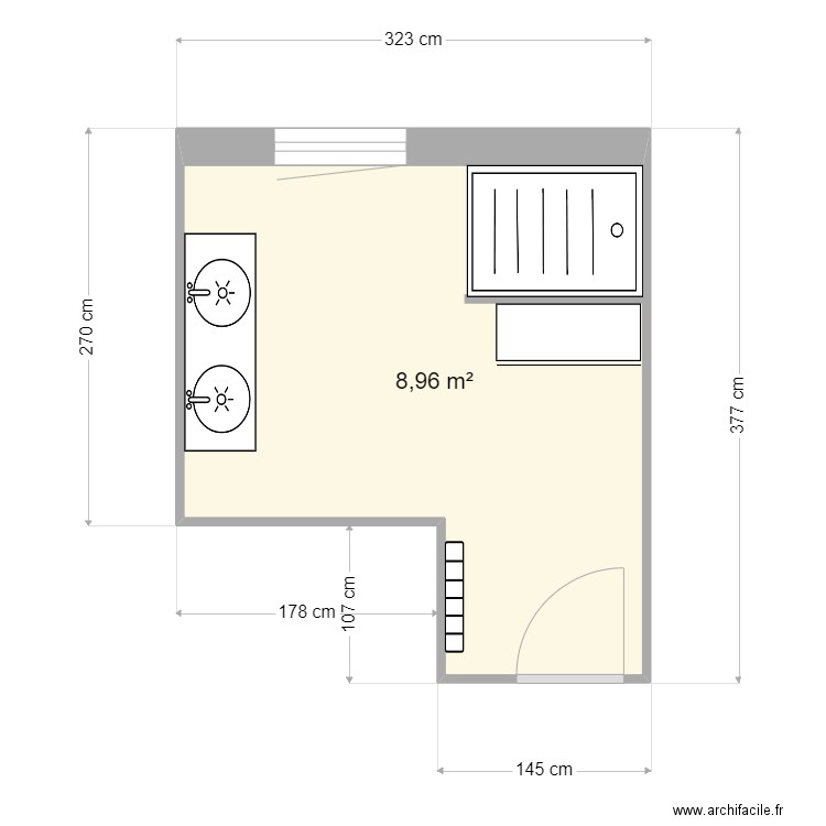 Vacquières 6. Plan de 1 pièce et 9 m2