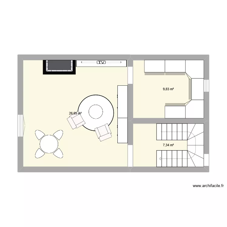 cuisine/salle a manger. Plan de cuisine/salle a manger. Plan de