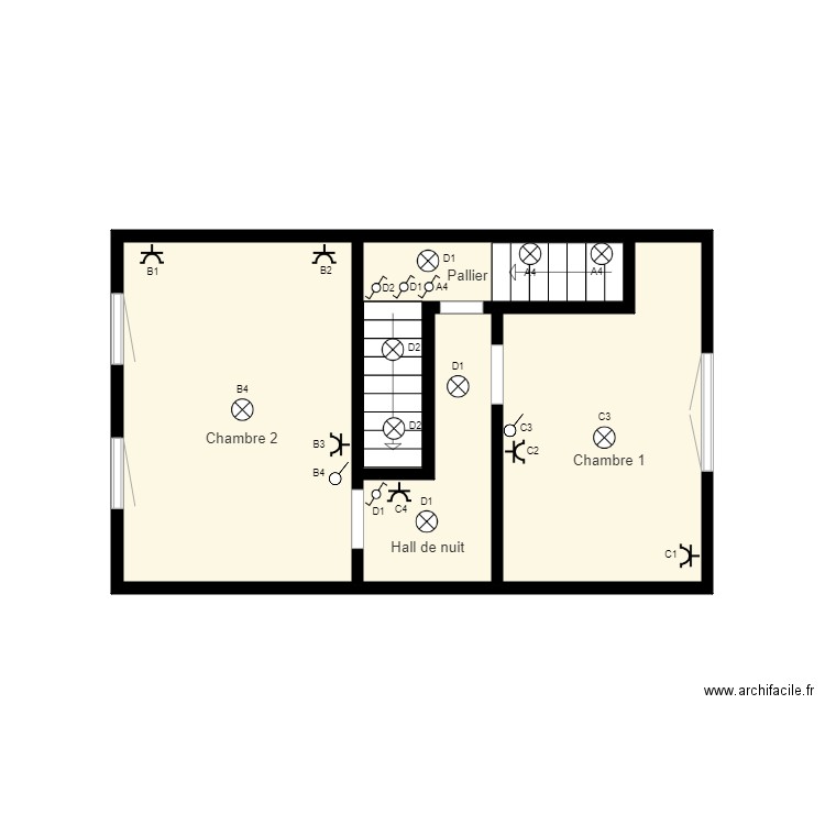 Schéma mickael 1. Plan de 5 pièces et 13 m2