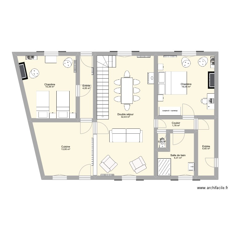 Maison NOLLET. Plan de 17 pièces et 190 m2