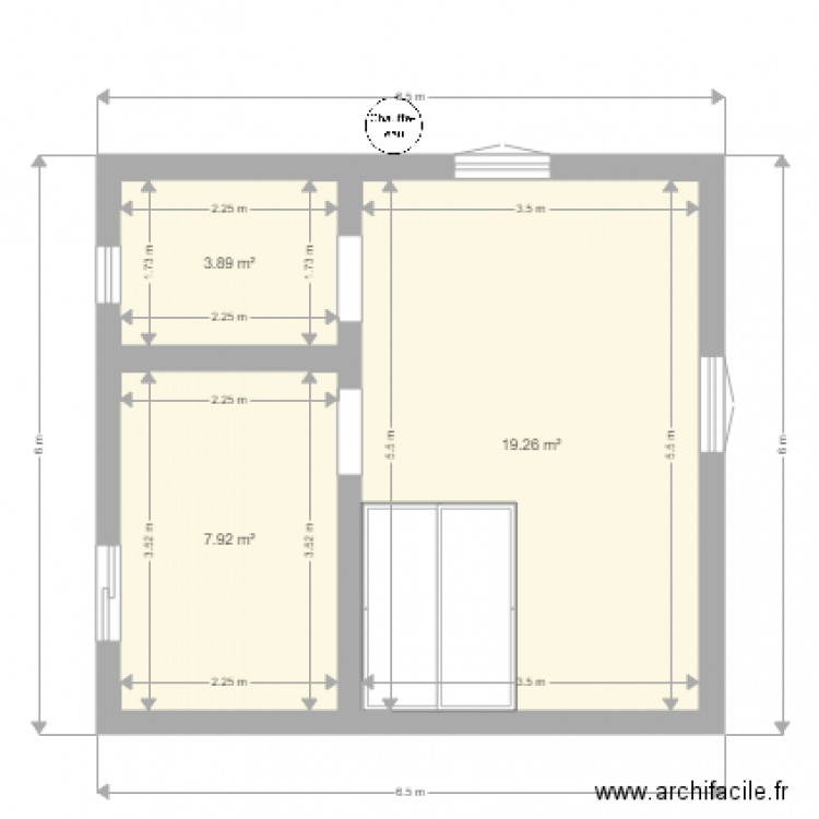 MAISON EN FUSTE OLIVIER 1. Plan de 3 pièces et 31 m2