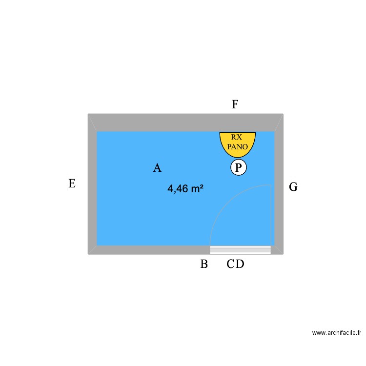 RADIOLOGIE  DADOUCH ET HEM. Plan de 1 pièce et 4 m2