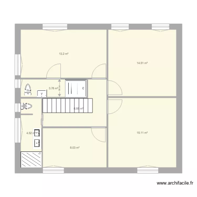 Etage Saint george brut. Plan de 