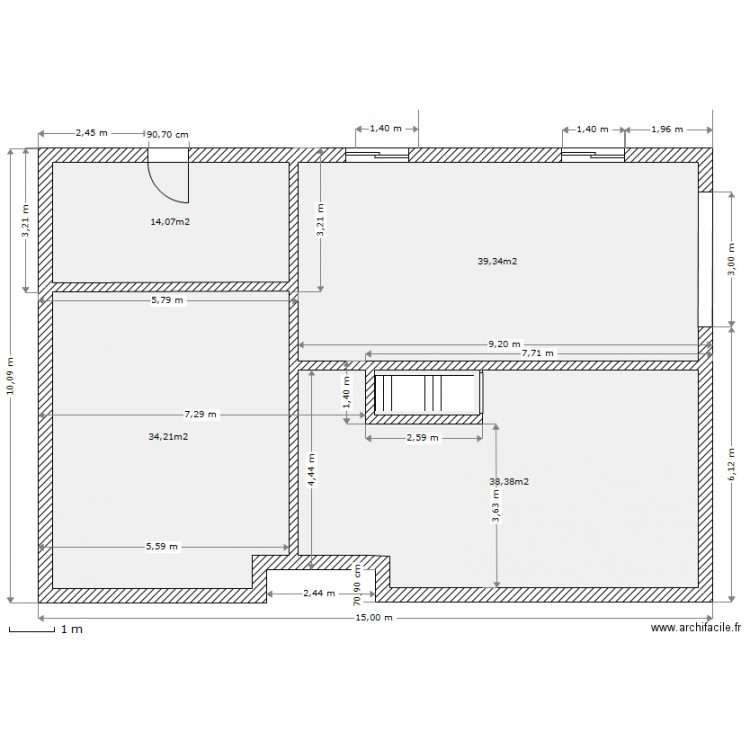 plan sous sol labastide fabrice avec fenetre aux wc. Plan de 0 pièce et 0 m2