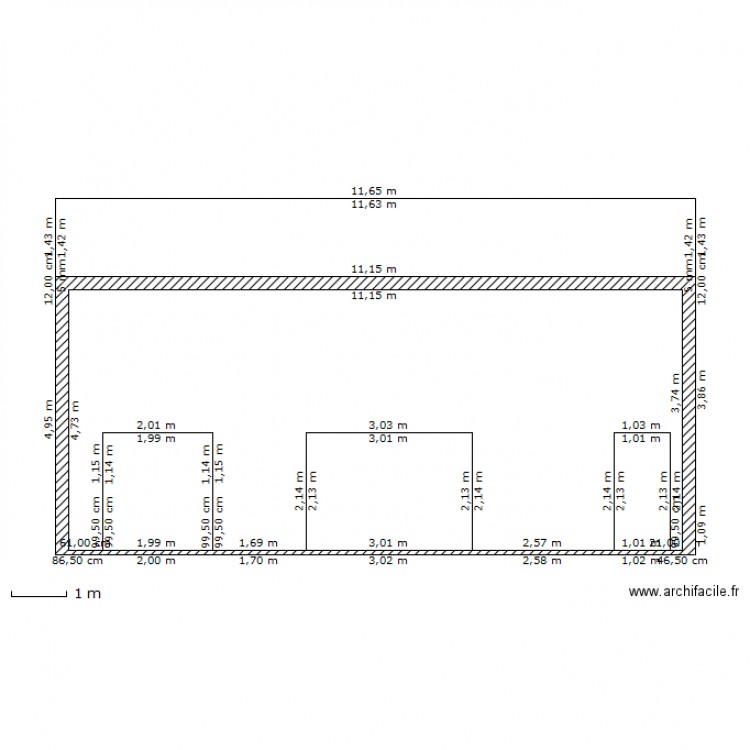 plan facade existant sud pcm 5.1. Plan de 0 pièce et 0 m2