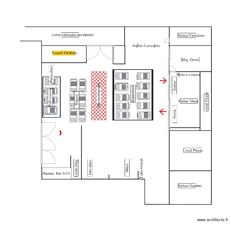 atelier  de peinture . Plan de 0 pièce et 0 m2