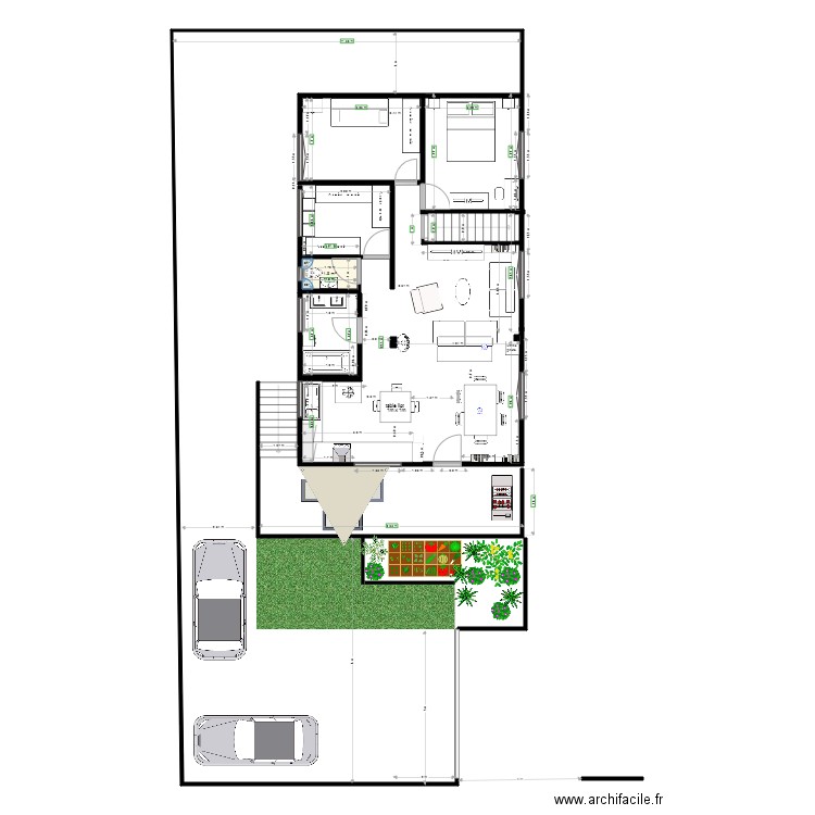 osny pav  version aménagée jardin. Plan de 0 pièce et 0 m2