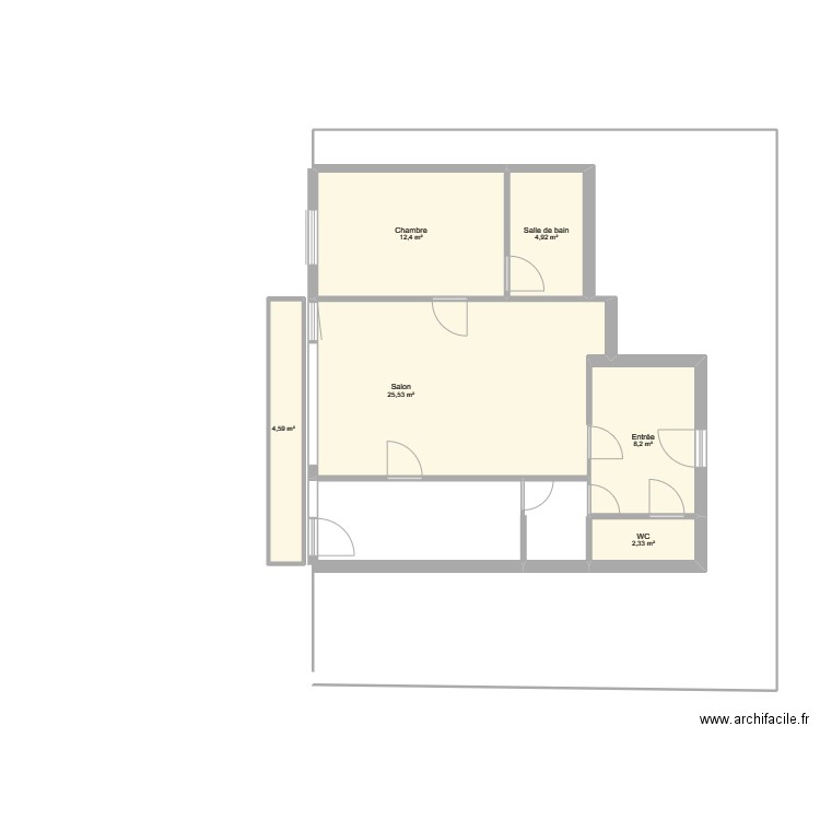 plan gouy. Plan de 6 pièces et 58 m2