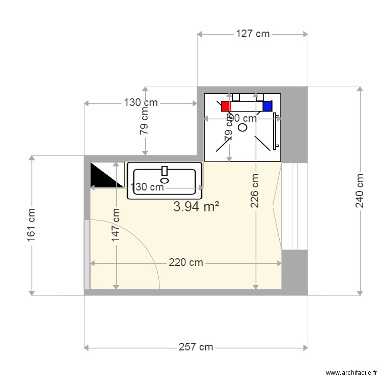 BERCHOUX sdb projet. Plan de 0 pièce et 0 m2