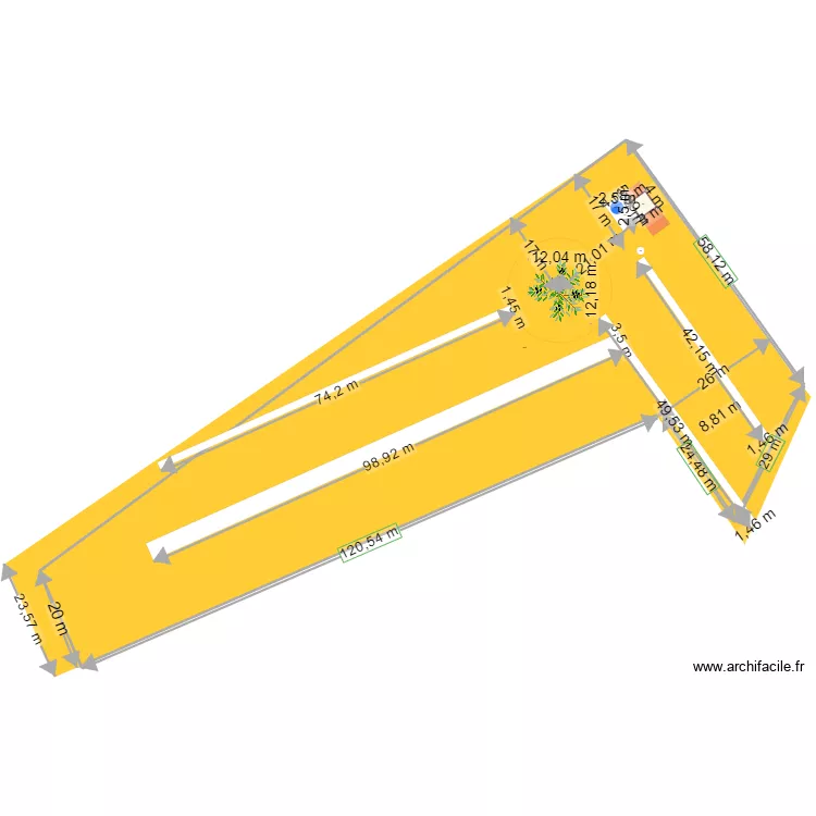 Jardin partag&eacute; surface. Plan de 