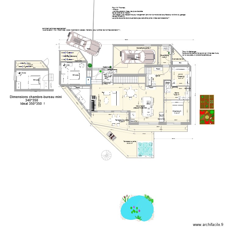 Niveau R0 Modif terrasse. Plan de 0 pièce et 0 m2